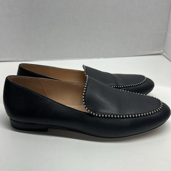 Coach Harper Loafers Leather Metal Beaded Slip On Shoes Black Silver Size 9 - Picture 2 of 11